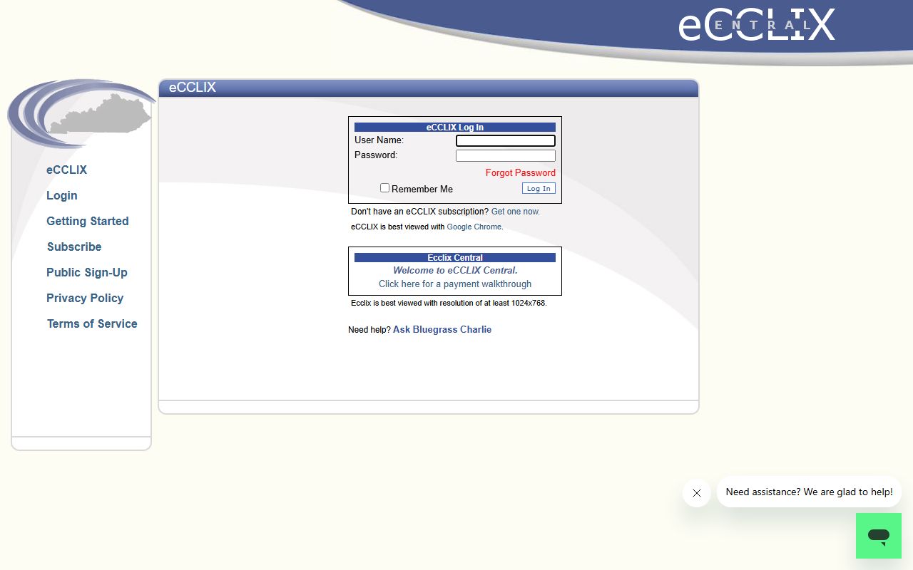 Bracken County Circuit Court Clerk records and eCCLIX login page distinction