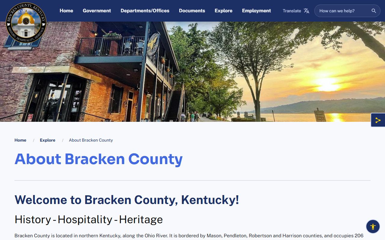 Bracken County Court records context from official county history and geography